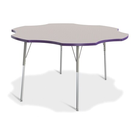 Jonti-Craft Berries Six Leaf Activity Table, 60 in., A-height, Freckled Gray/Purple/Gray 6458JCA004